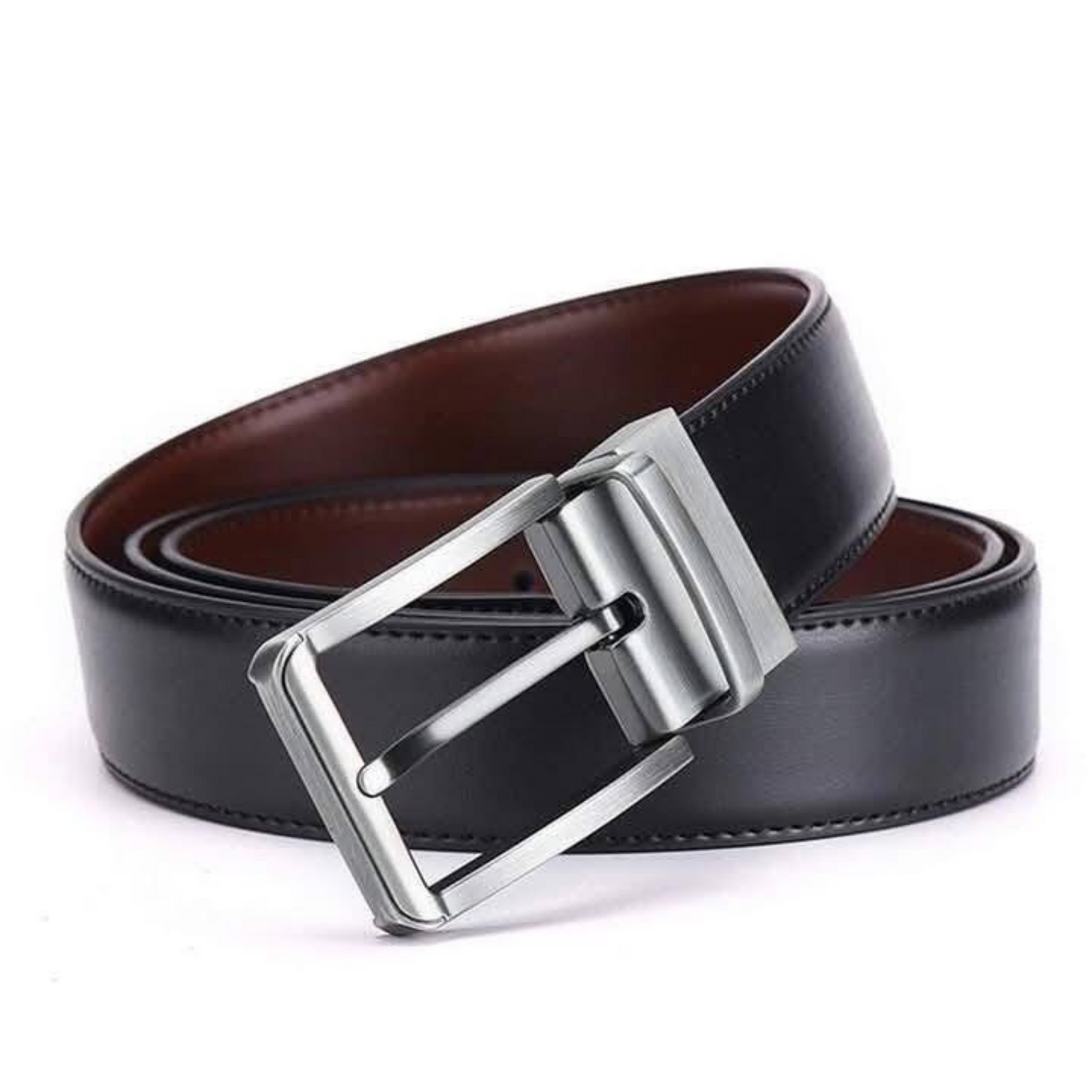 2-in-1 Reversible Leather Belt – 100% Genuine Leather